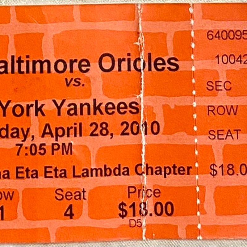 Nft Orioles/Yankees 2010 Ticket