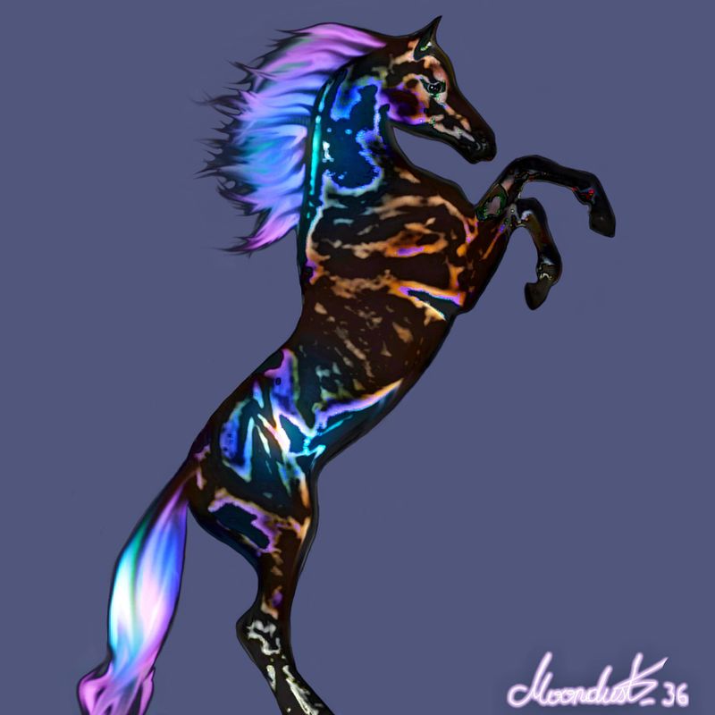 Nft Neon Tiger Horse #1