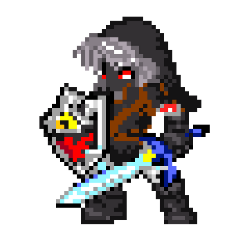 Pixel art of link/dark link!