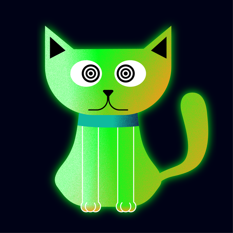 Nft Green LED #1/3 - Shiny Kitties