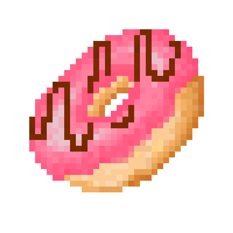 Nft Pink  Drizzle Pixel Donut 