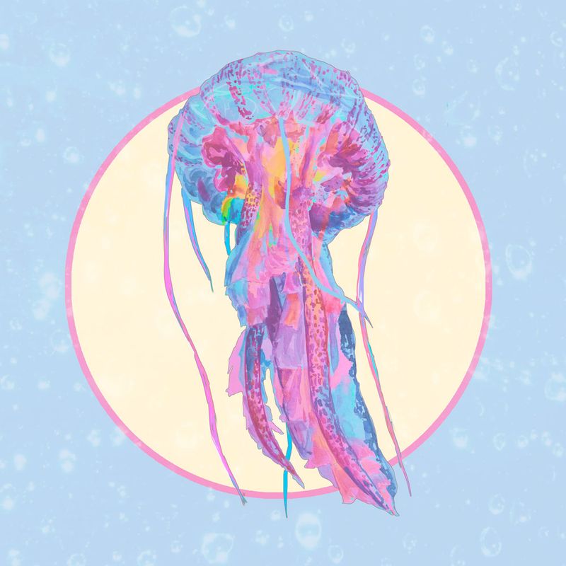 Nft Bright lilac-blue jellyfish