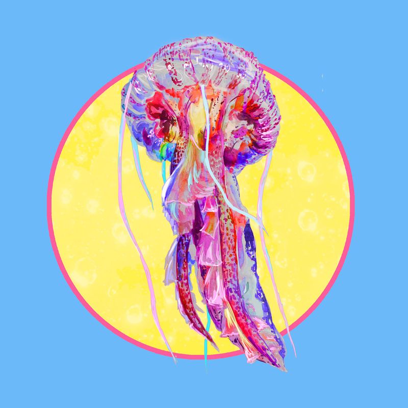 Nft Vivid blue-violet jellyfish