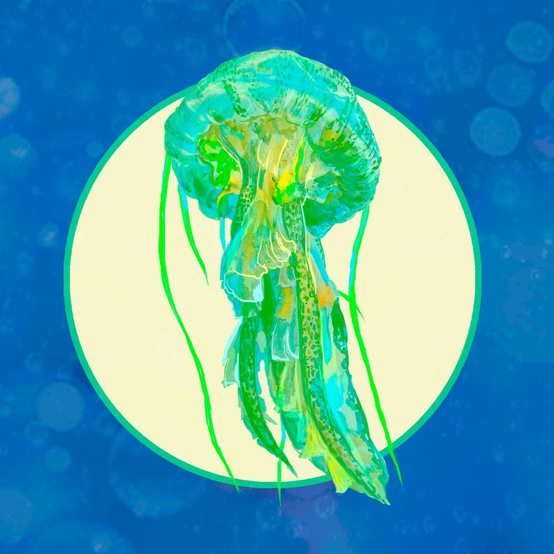 Nft Bright green jellyfish