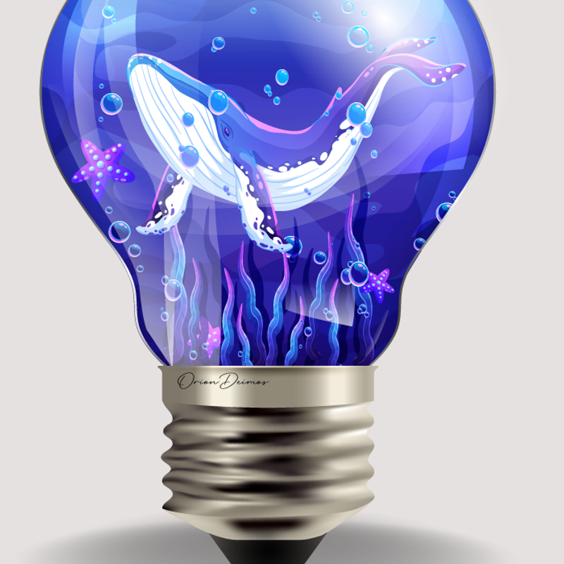 Nft Whale in a light bulb
