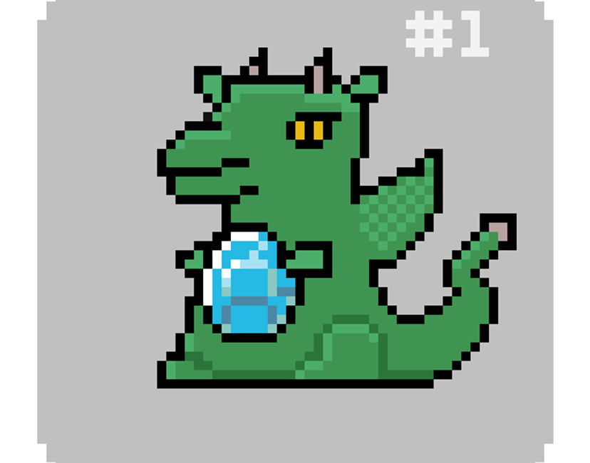 Nft Green Dragon (Silver) #1