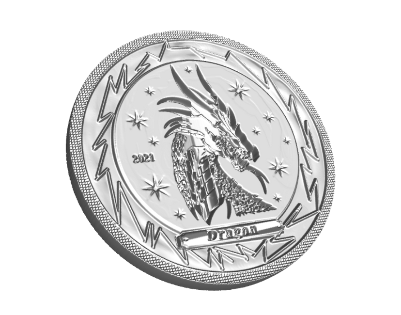 Nft Silver coin  - dragon 1 of 5