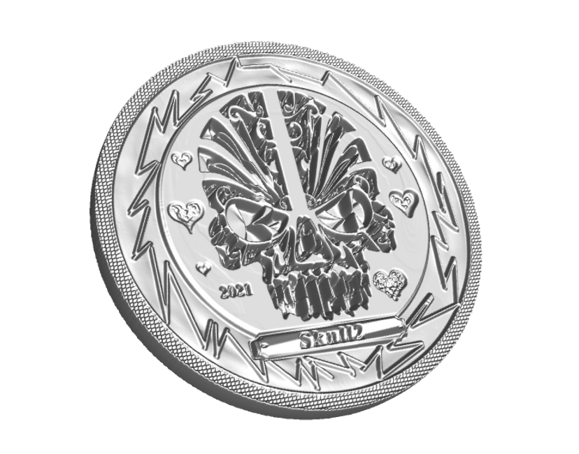 Nft Silver coin - skull2