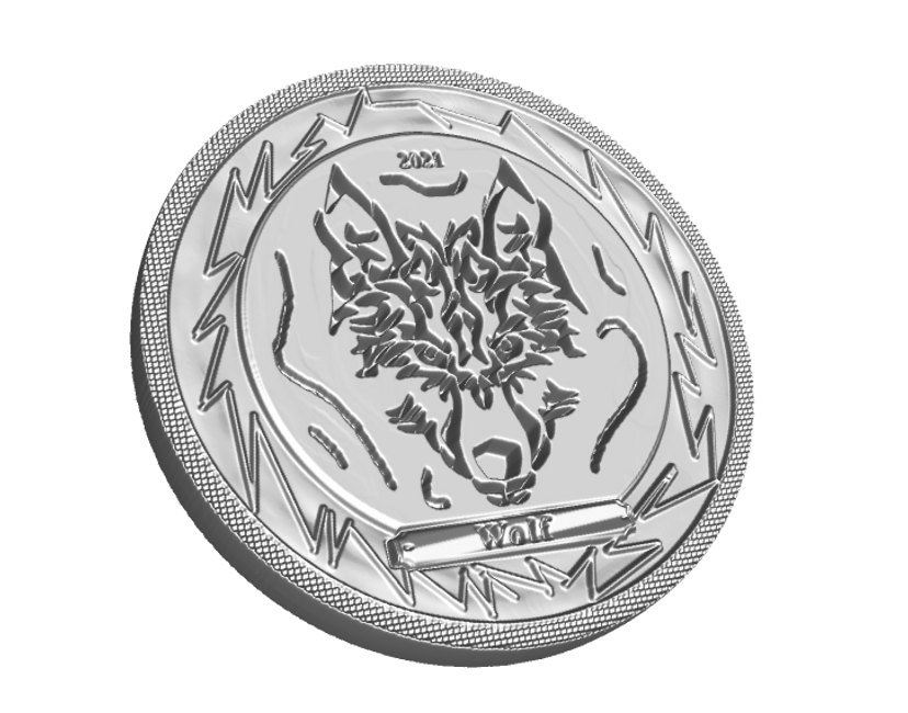 Nft Silver coin - wolf 1 of 5