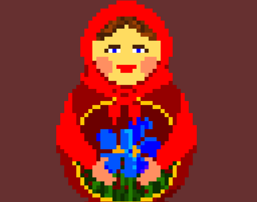 Nft Russian Matreshka pixeled #1