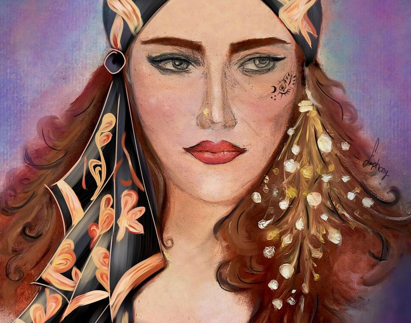 Nft Woman in Gilded Headscarf