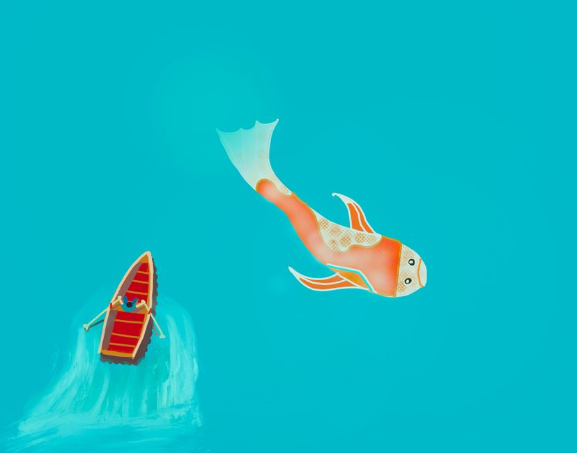 Nft Man in boat chasing whale