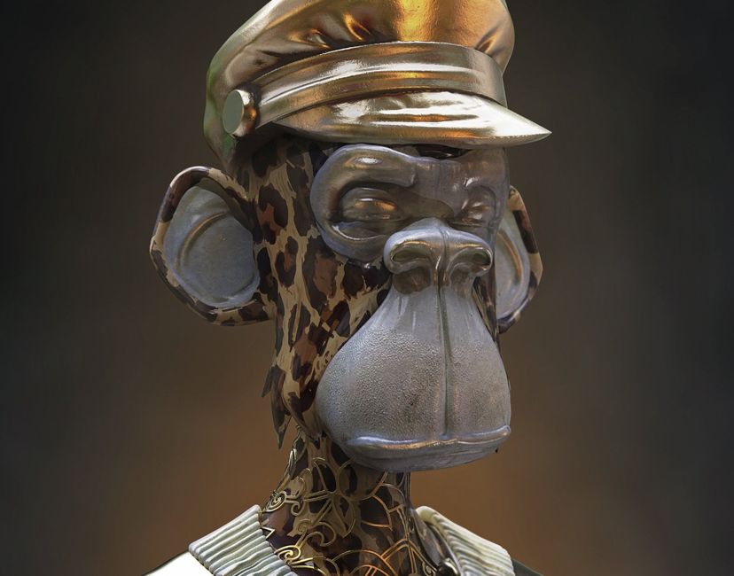 Nft Golden Ape statue 