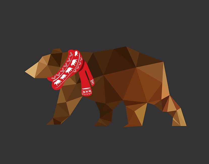 Nft Illustration of bear polygonal