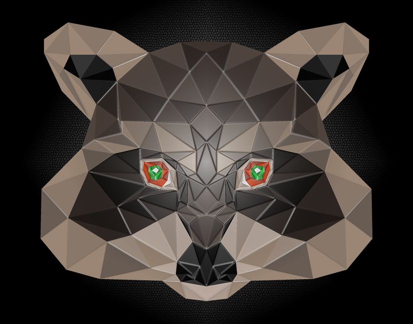 Nft Lowpoly Raccoon Portrait