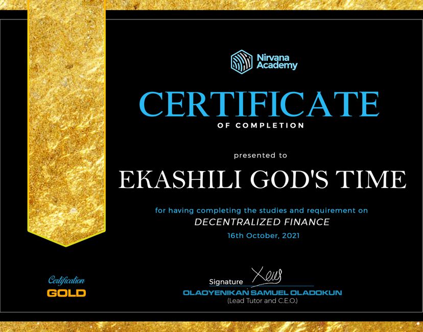 Nft Certificate Of Completion.