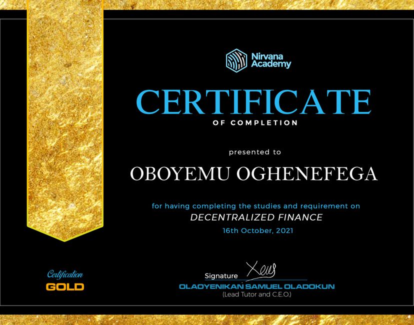 Nft Certificate Of Completion.