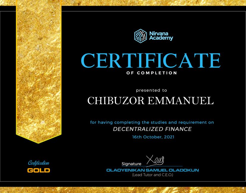 Nft Certificate Of Completion 