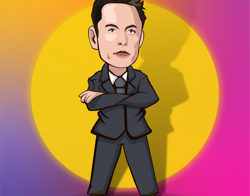 Nft Elon musk with background 