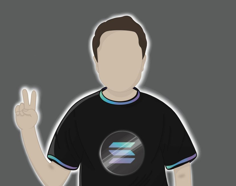 Nft Elon Musk in a Solana T-shirt